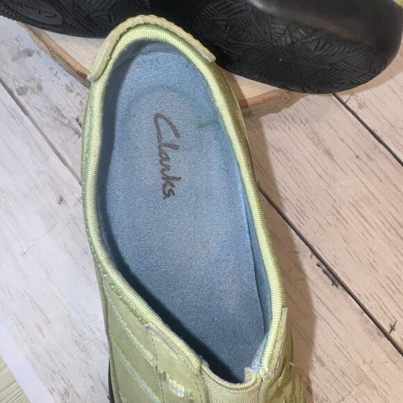 Clarks Mens Casual Cloud Stepper Nubuck Slip On Loafer Shoes Sz 7W Green - Picture 6 of 7